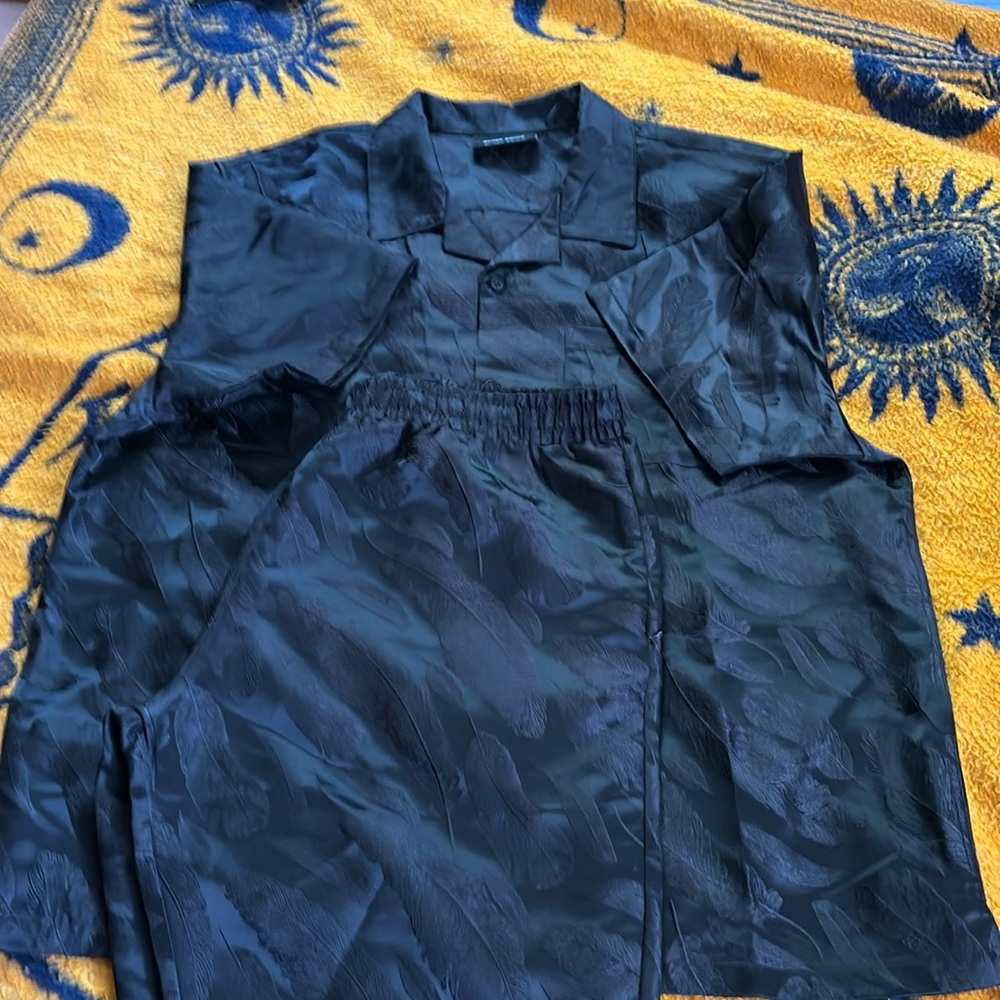 Matching set of Button down shirt AND Shorts (lot of 2 items)